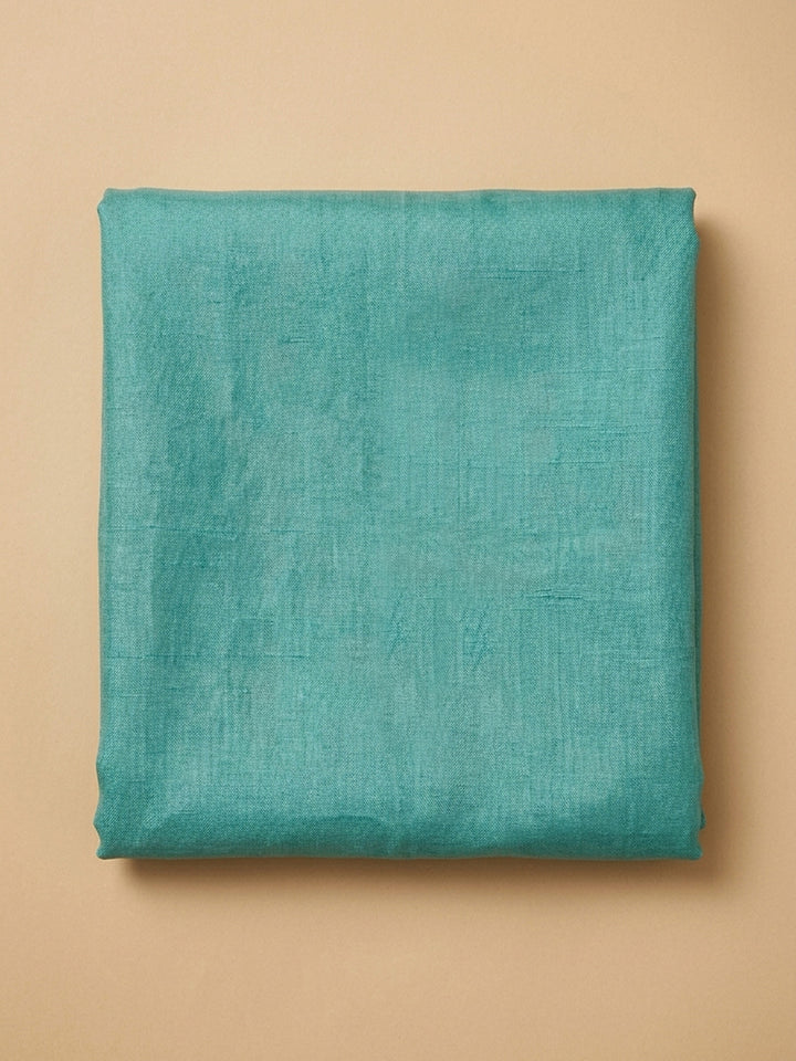 Sea Green Embroidered Chanderi Unstitched Suit &amp; Pant With Chanderi Dupatta