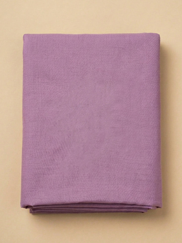 Purple Embroidered Chanderi Unstitched Suit &amp; Pant With Chanderi Dupatta
