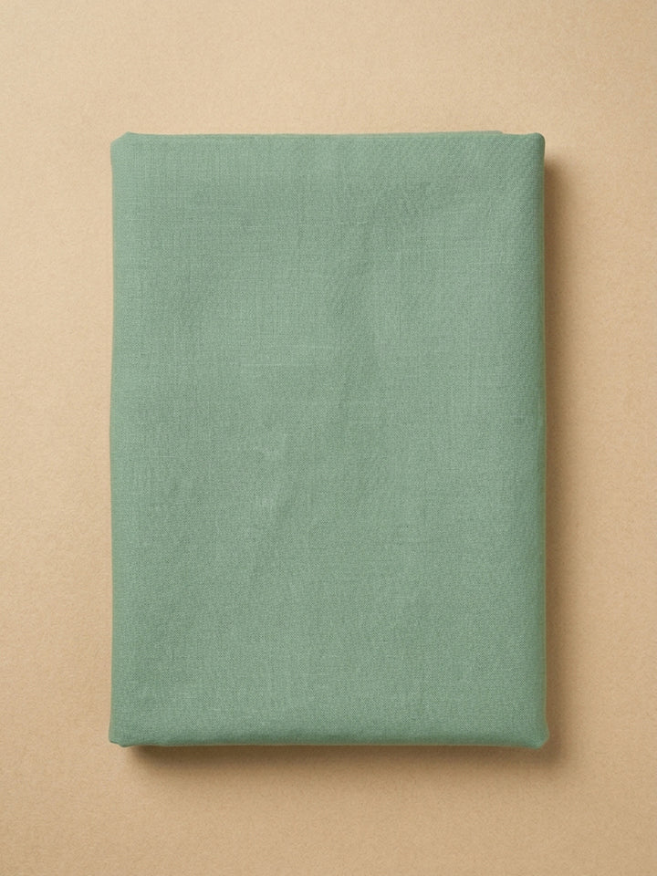 Pista Green Embroidered Linen Blend Unstitched Suit &amp; Pant With Linen Dupatta