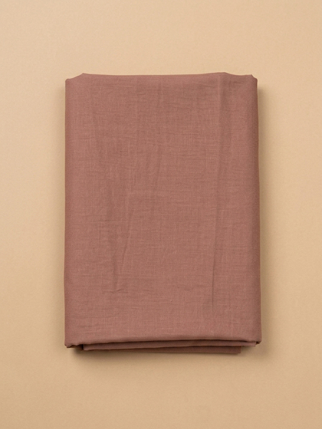 Peach Printed Linen Blend Unstitched Dress Material