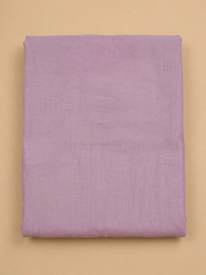 Lavender Embroidered Chanderi Unstitched Suit &amp; Pant With Chanderi Dupatta