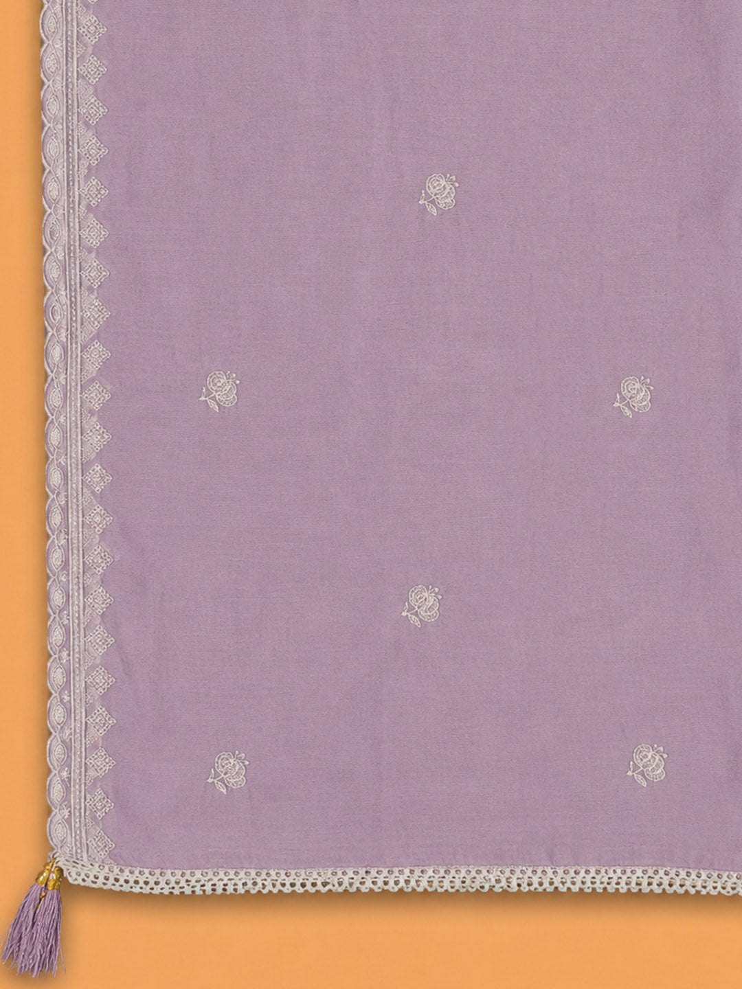 Onion Pink Embroidered Chanderi Unstitched Suit &amp; Pant With Chanderi Dupatta