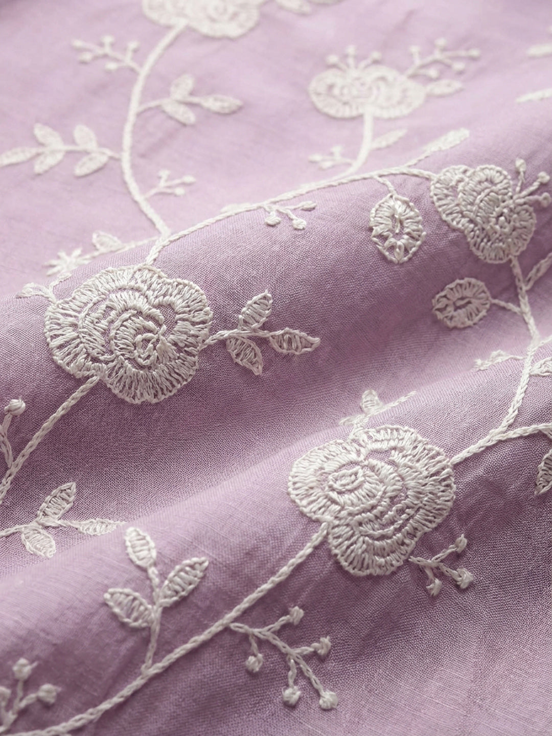 Onion Pink Embroidered Chanderi Unstitched Suit &amp; Pant With Chanderi Dupatta