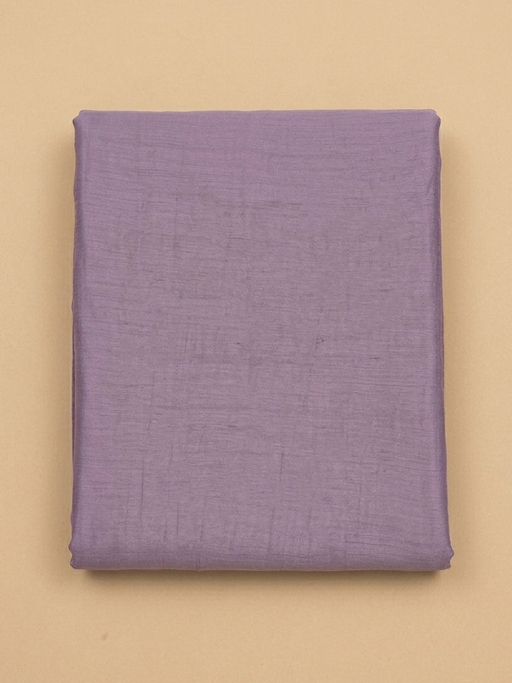 Purple Embroidered Chanderi Unstitched Suit &amp; Pant With Chanderi Dupatta