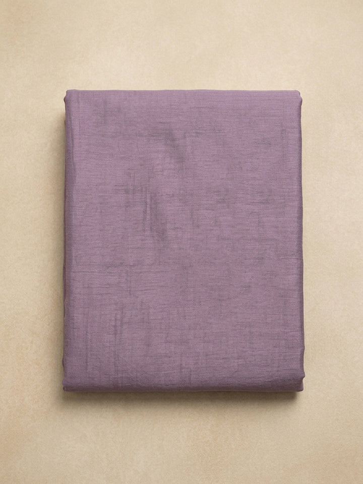 Purple Embroidered Chanderi Unstitched Suit &amp; Pant With Chanderi Dupatta