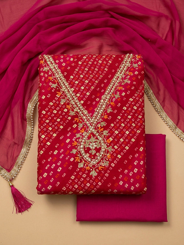Rani Embroidery Cotton Blend Unstitched Dress Material