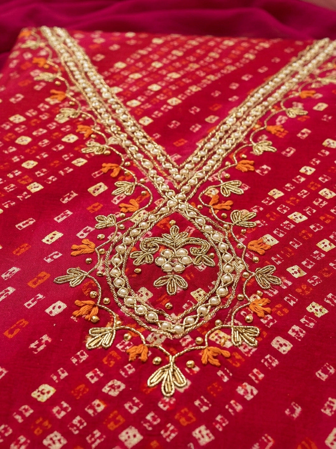 Rani Embroidery Cotton Blend Unstitched Dress Material