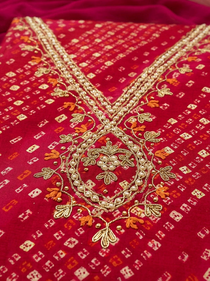 Rani Embroidery Cotton Blend Unstitched Dress Material