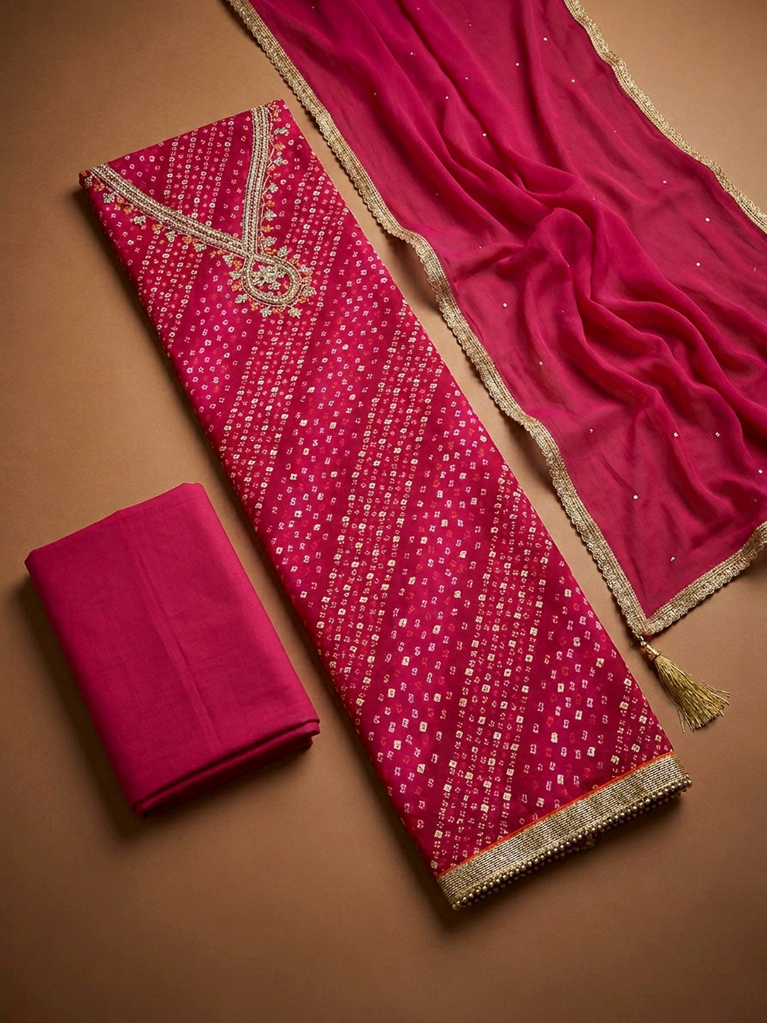 Rani Embroidery Cotton Blend Unstitched Dress Material