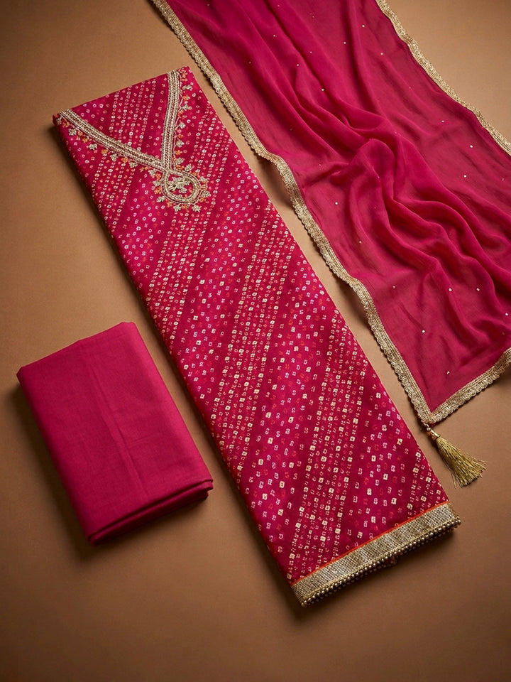 Rani Embroidery Cotton Blend Unstitched Dress Material