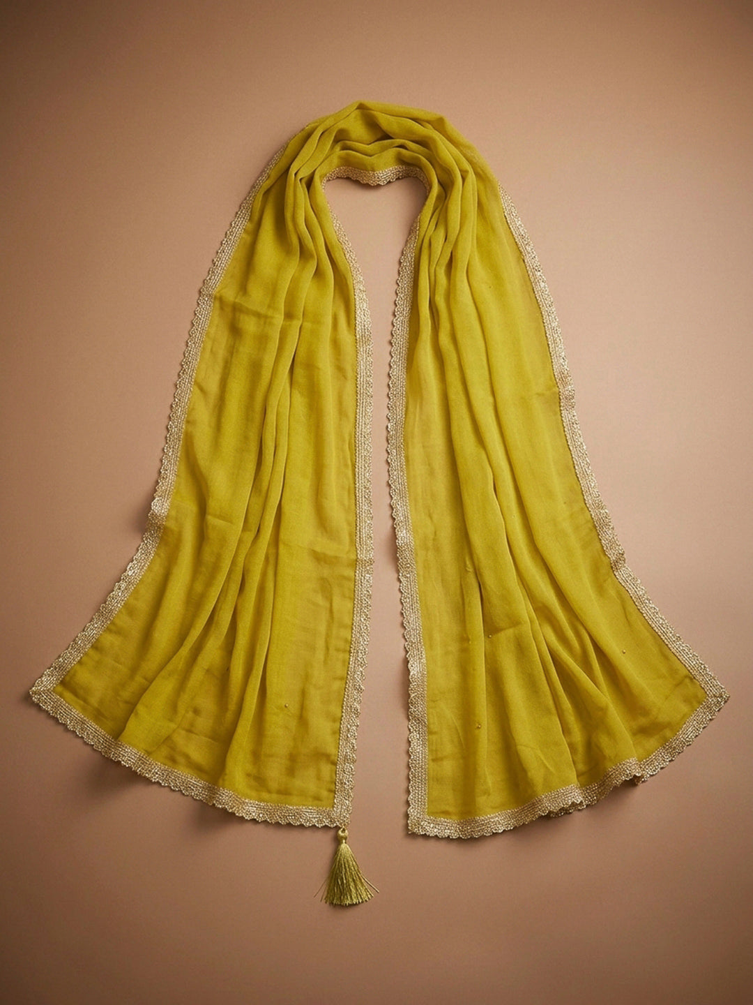 Yellow Embroidery Cotton Blend Unstitched Dress Material