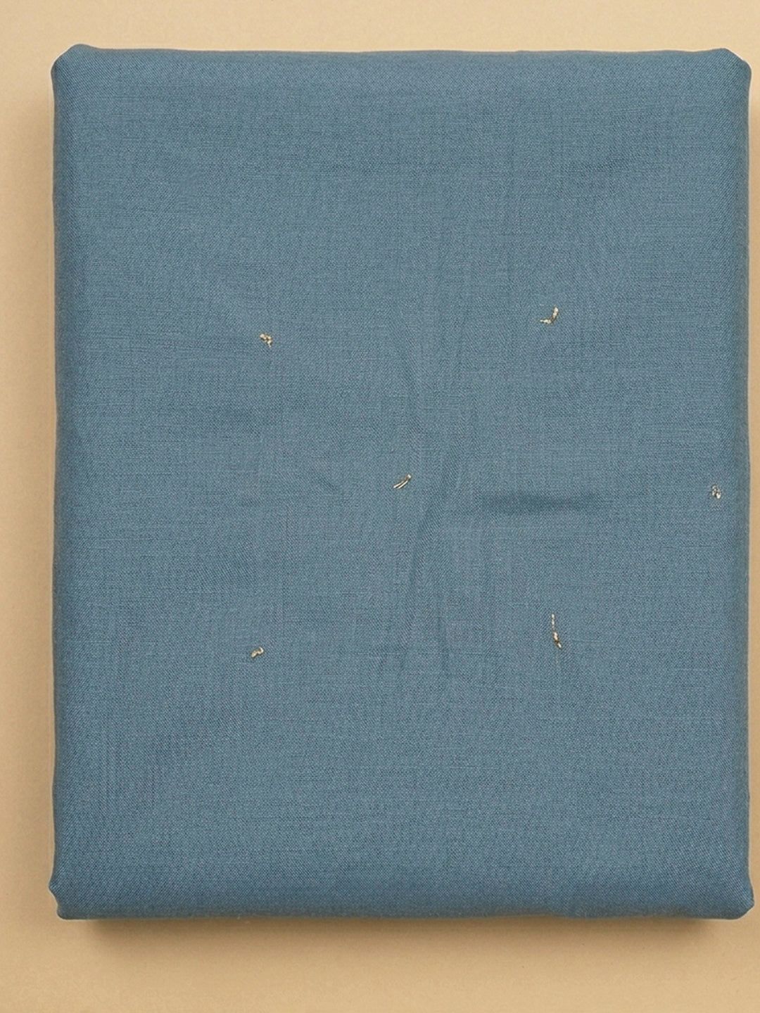 Grey Blue Embroidery Chanderi Unstitched Dress Material