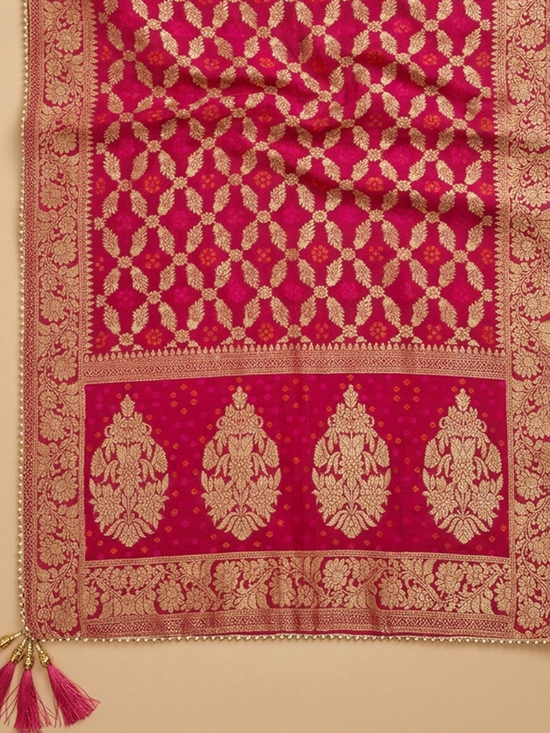 Mouse Embroidery Chanderi Unstitched Dress Material