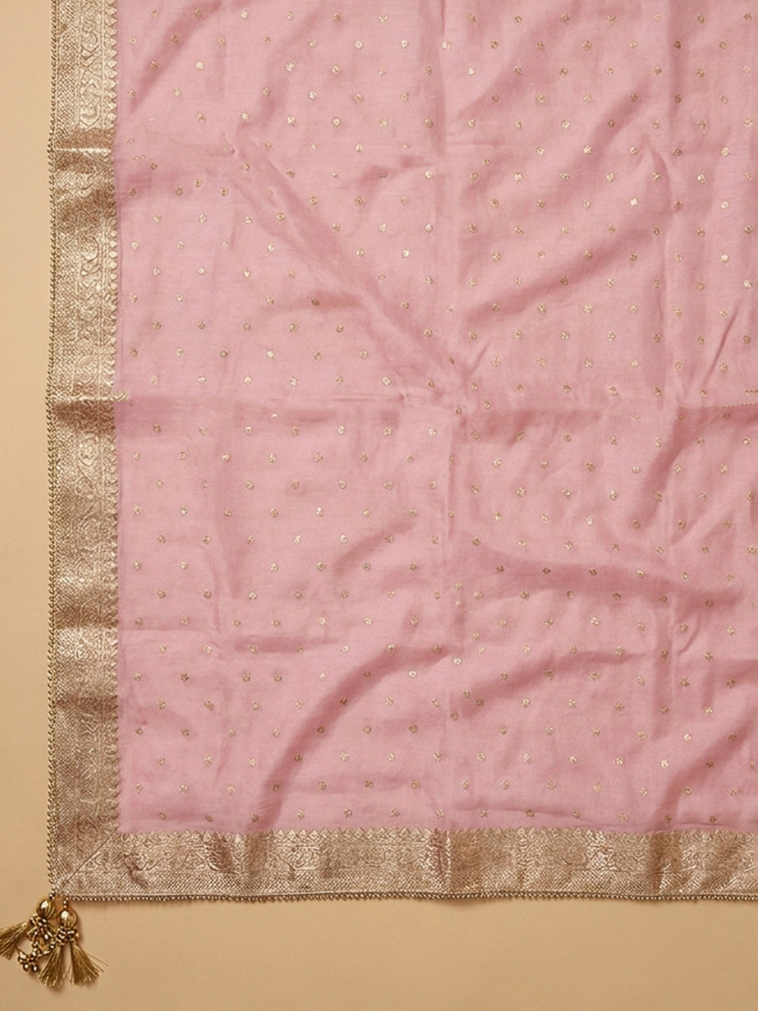 Pink Embroidery Chanderi Unstitched Dress Material