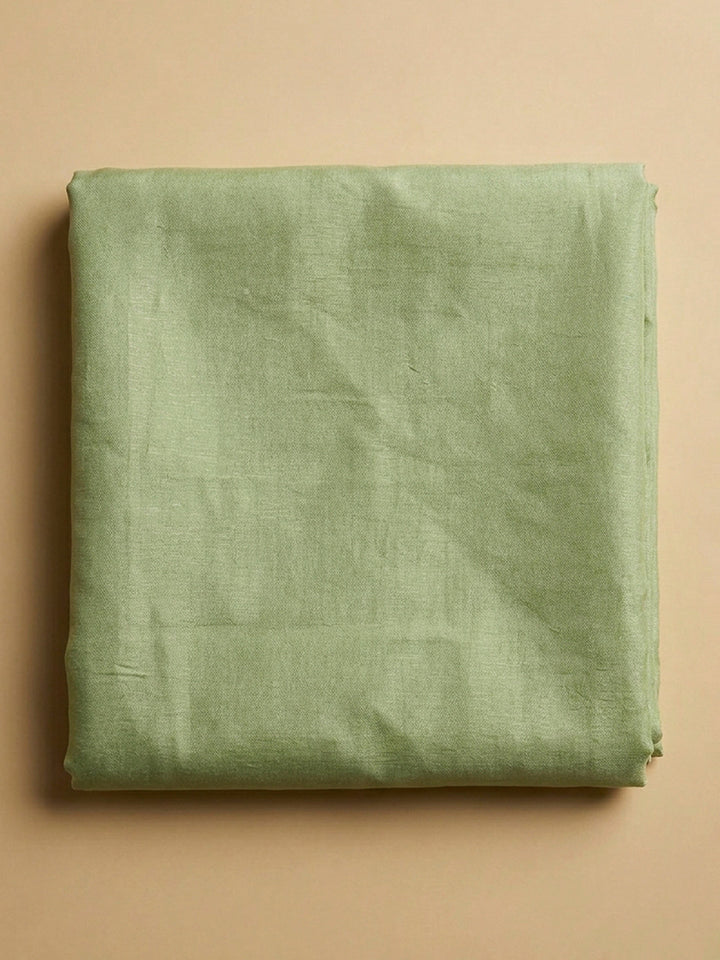 Pista Green Embroidery Chanderi Unstitched Dress Material