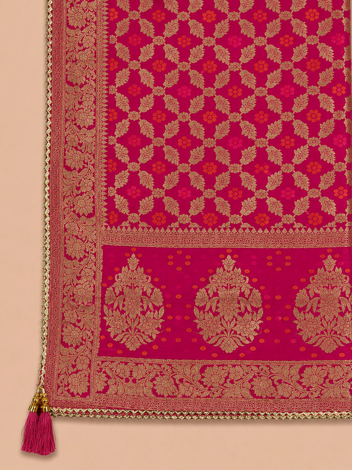 Firozee Embroidery Chanderi Unstitched Dress Material