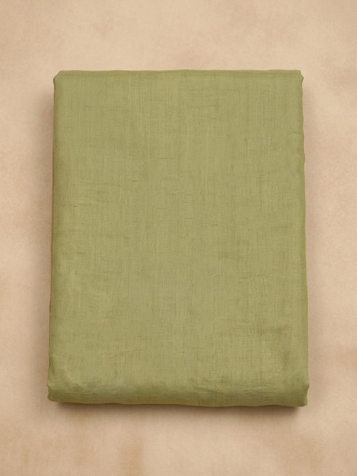 Pista Green Embroidery Chanderi Unstitched Dress Material