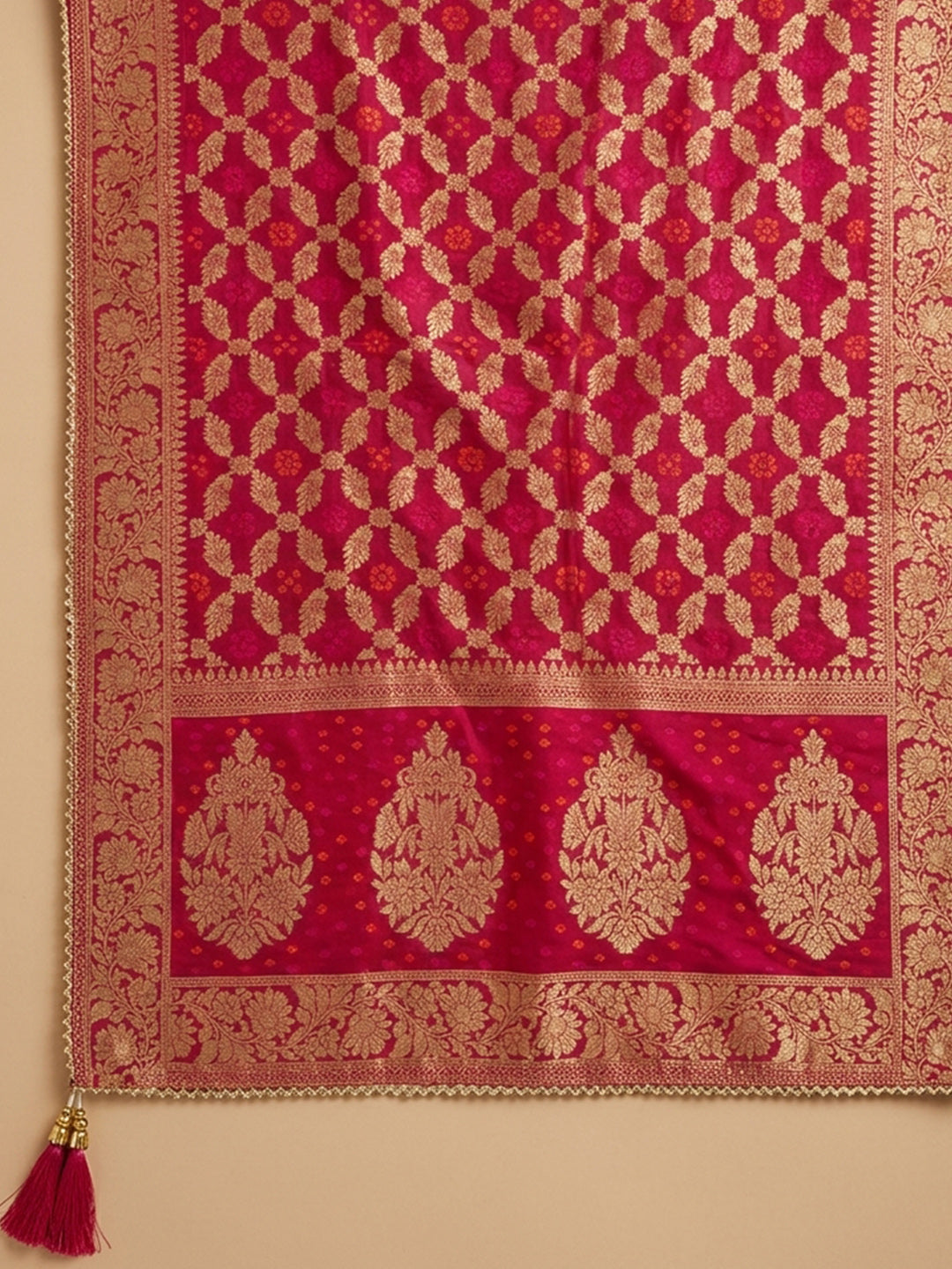 Purple Embroidery Chanderi Unstitched Dress Material