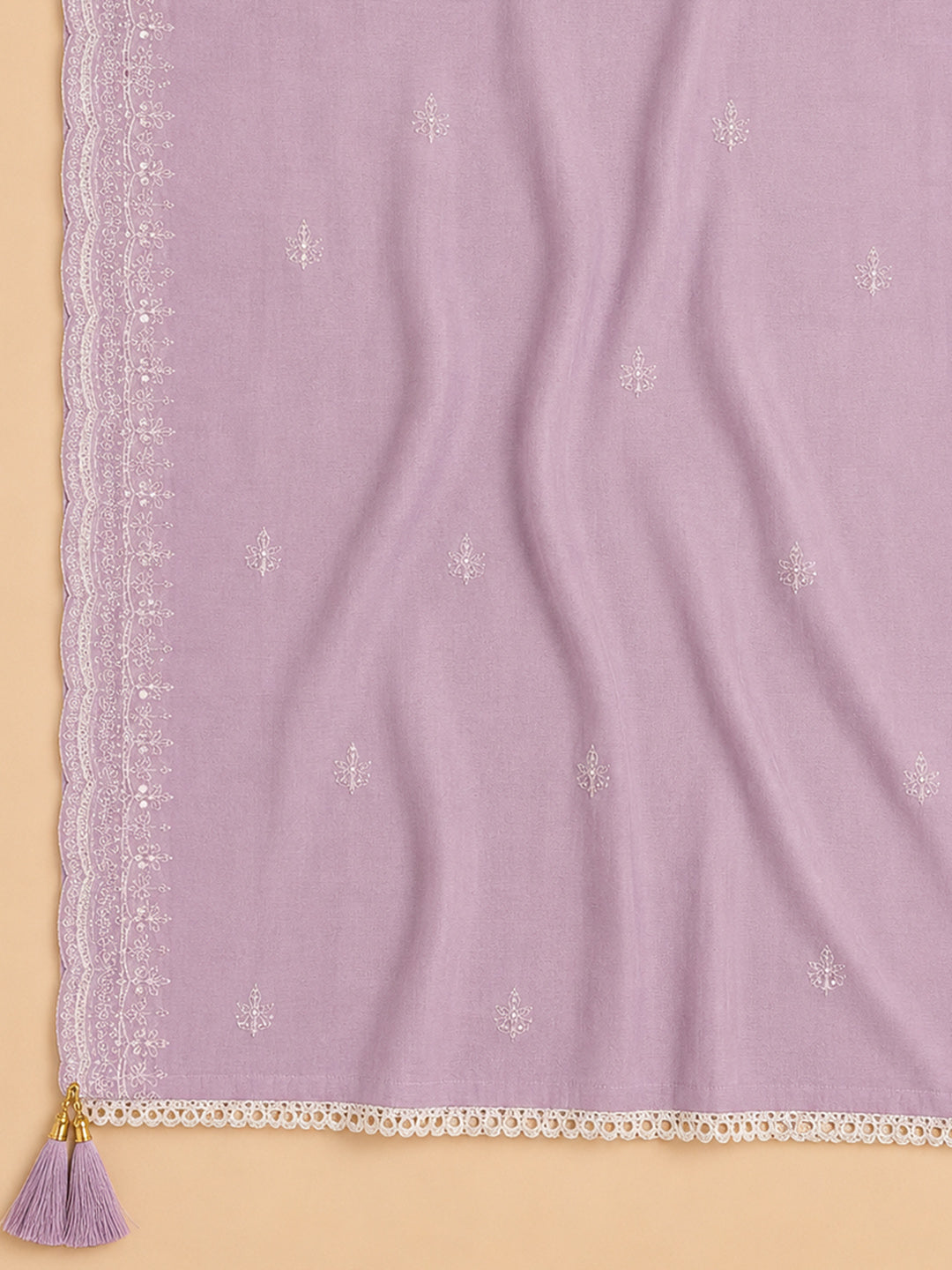 Pink Lavender  Chanderi Unstitched Dress Material