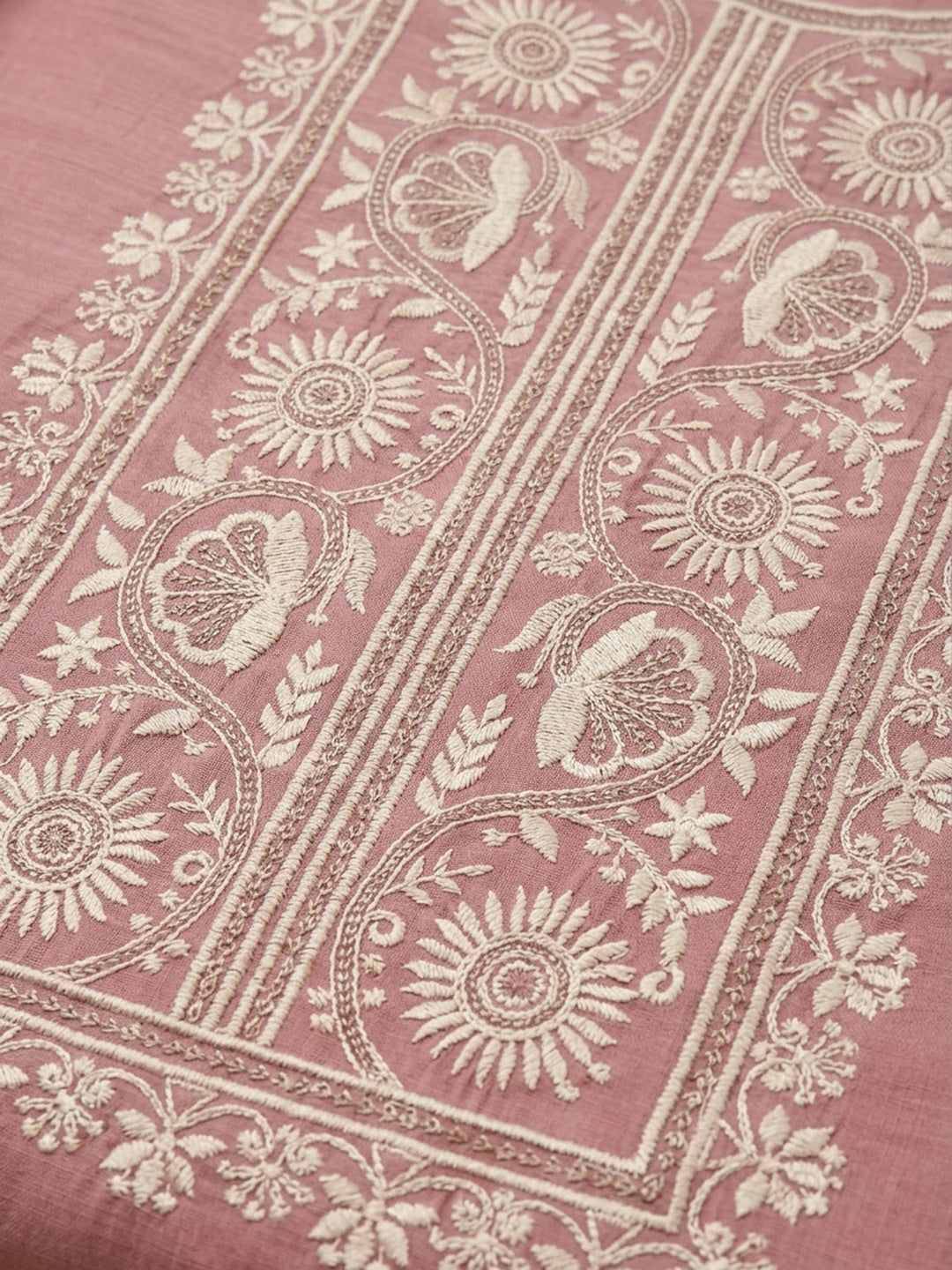 Peach  Chanderi Unstitched Dress Material
