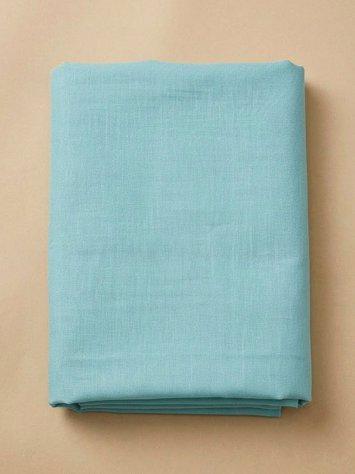Sky Blue Chanderi Embroidered Unstitched Dress Material