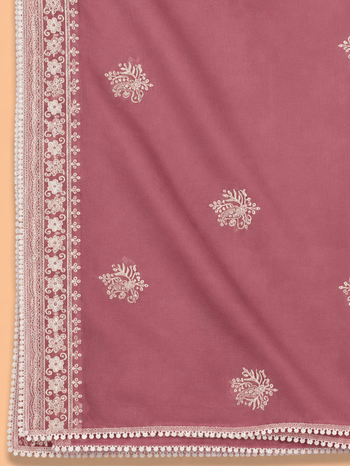 Onion Pink  Chanderi Unstitched Dress Material