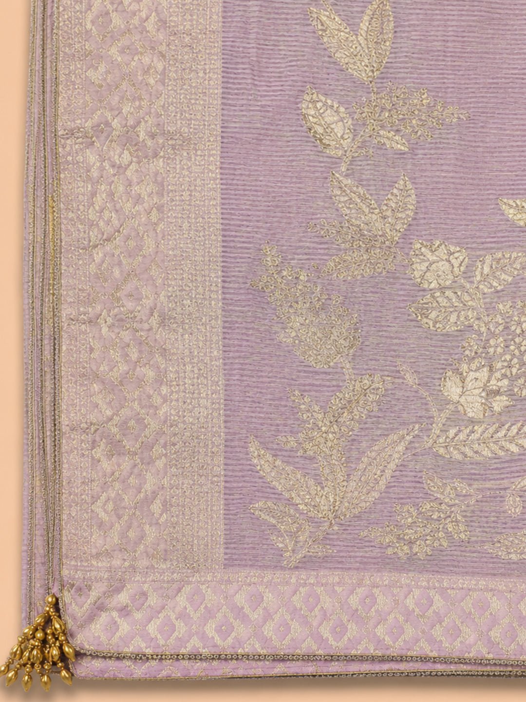 Lavender  Chanderi Unstitched Dress Material