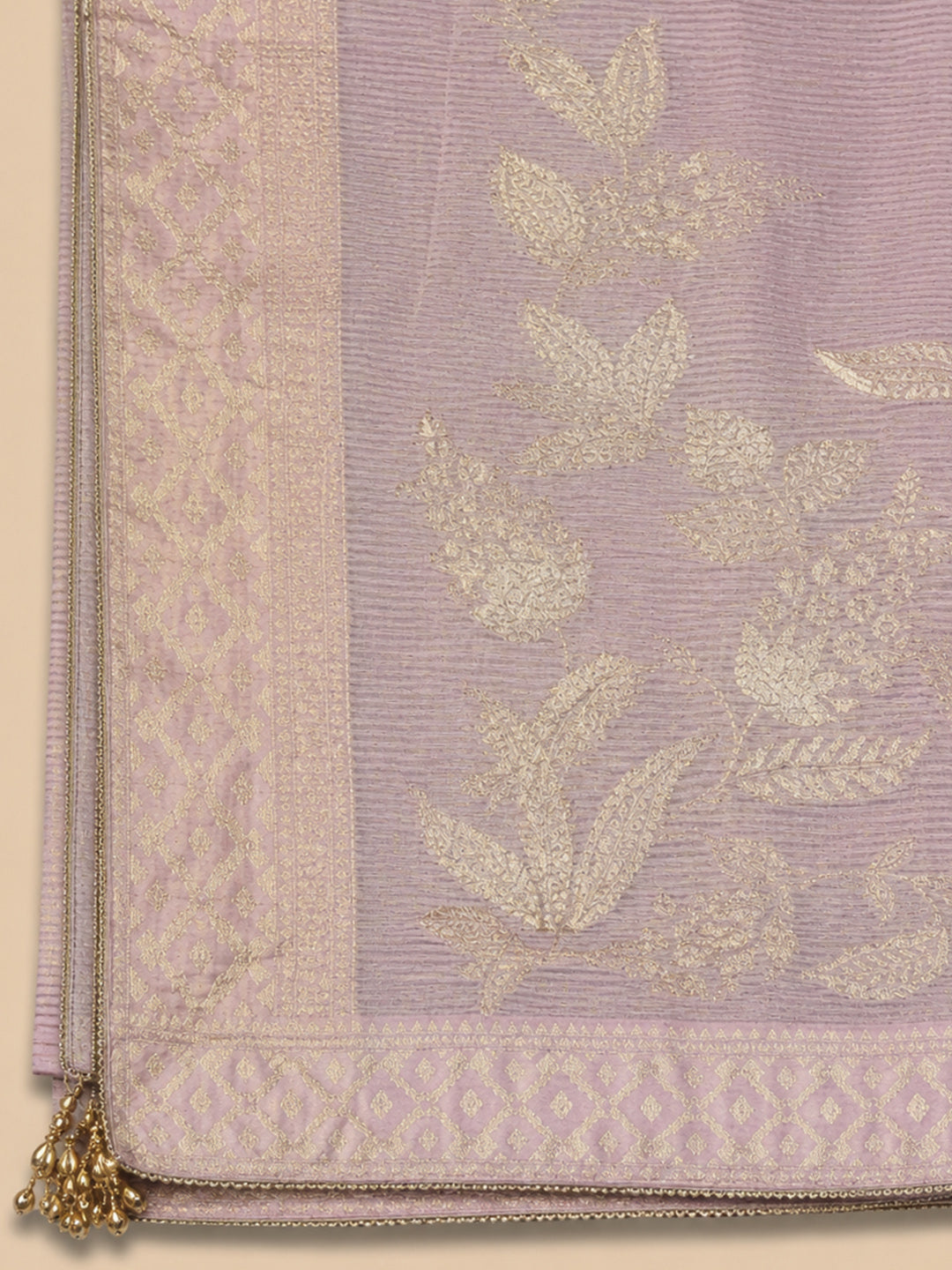 Onion Pink  Chanderi Unstitched Dress Material