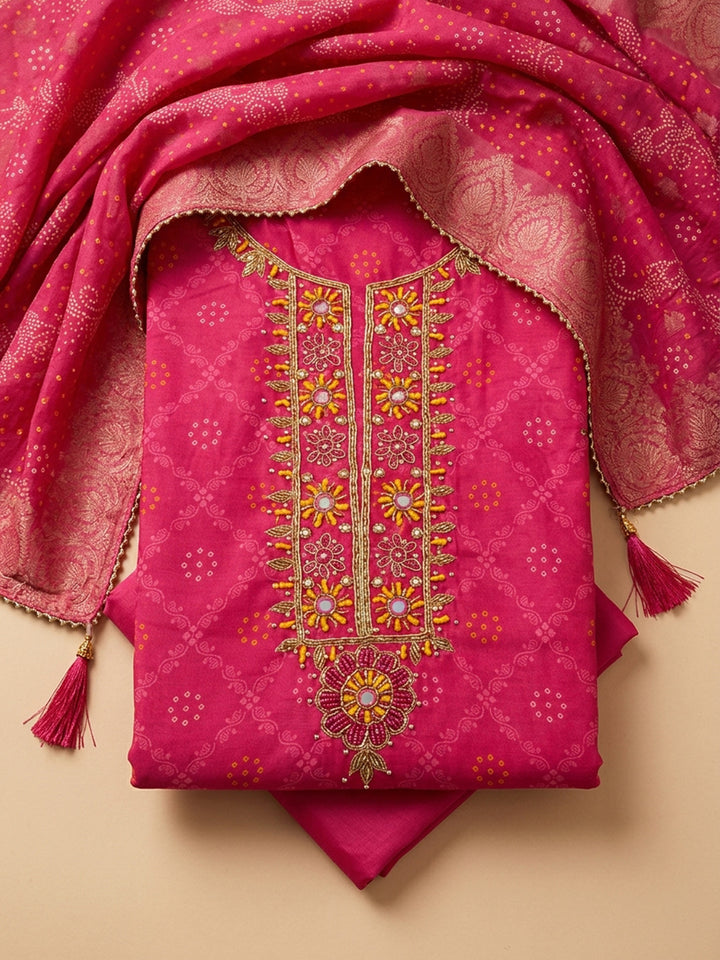 Rani  Chanderi Unstitched Dress Material