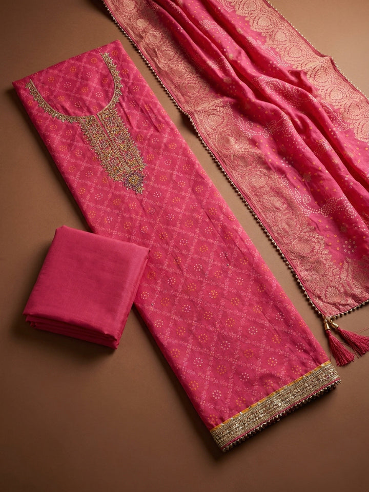 Rani  Chanderi Unstitched Dress Material