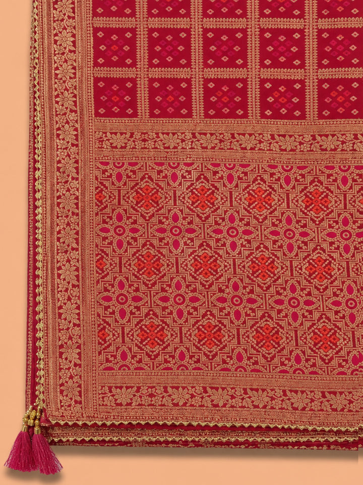 Dusty Pink  Chanderi Unstitched Dress Material