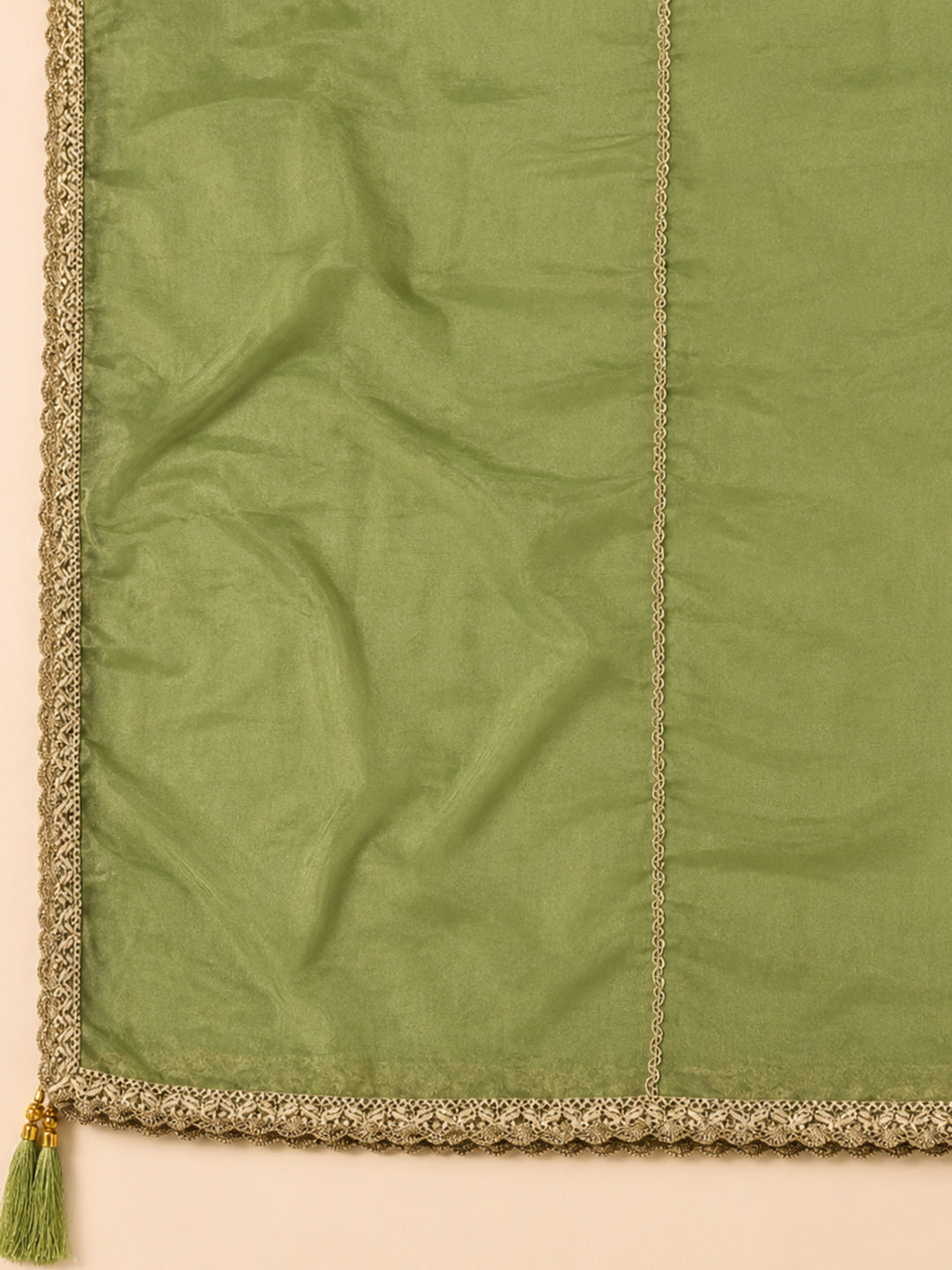 Pista Green  Chanderi Unstitched Dress Material