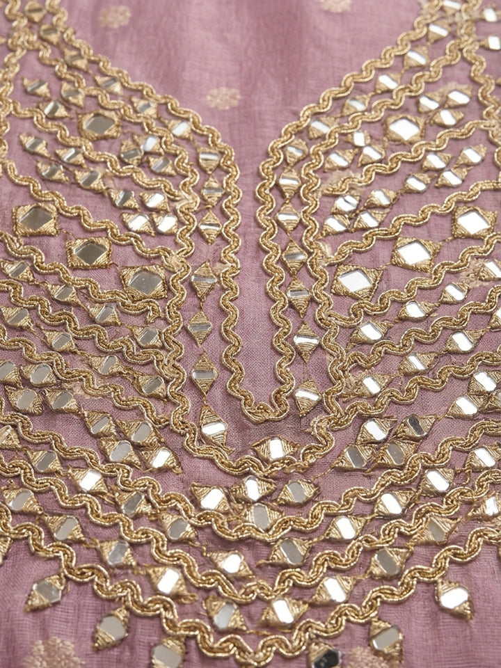 Purple  Chanderi Unstitched Dress Material