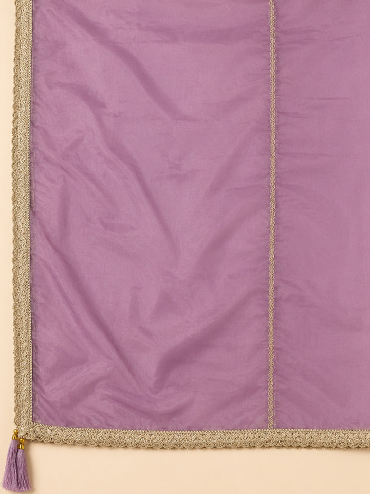 Purple  Chanderi Unstitched Dress Material