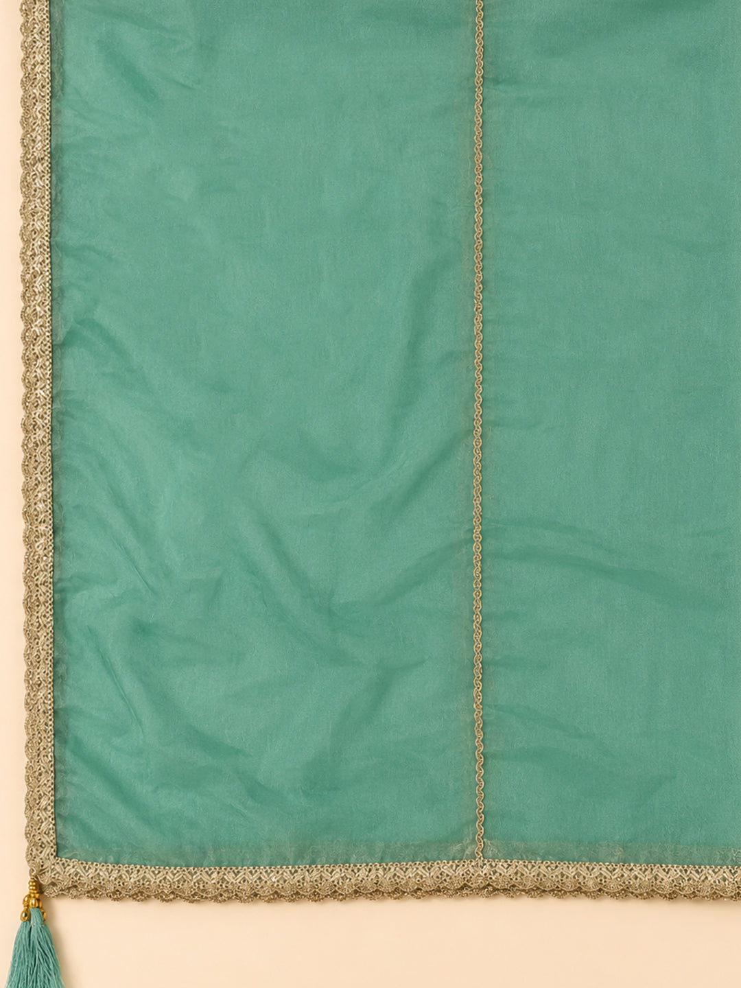 Sea Green  Chanderi Unstitched Dress Material