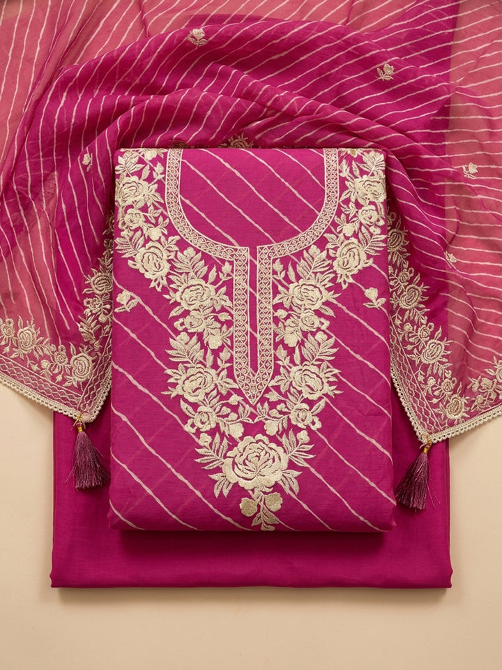 Rani  Chanderi Unstitched Dress Material