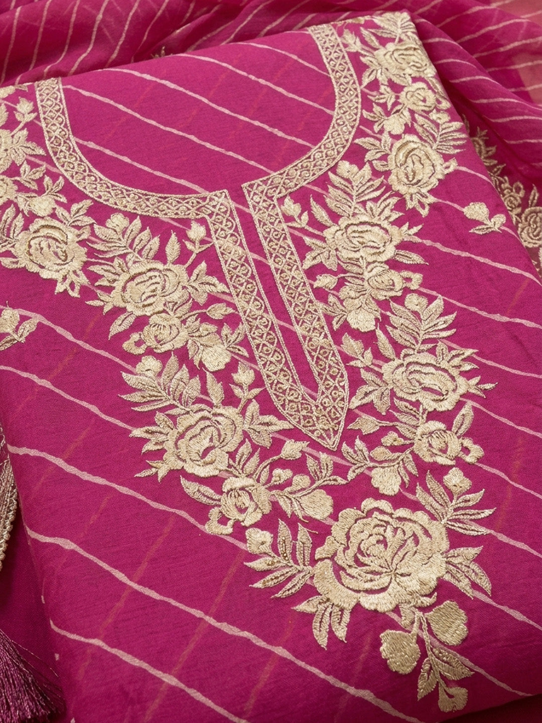 Rani  Chanderi Unstitched Dress Material