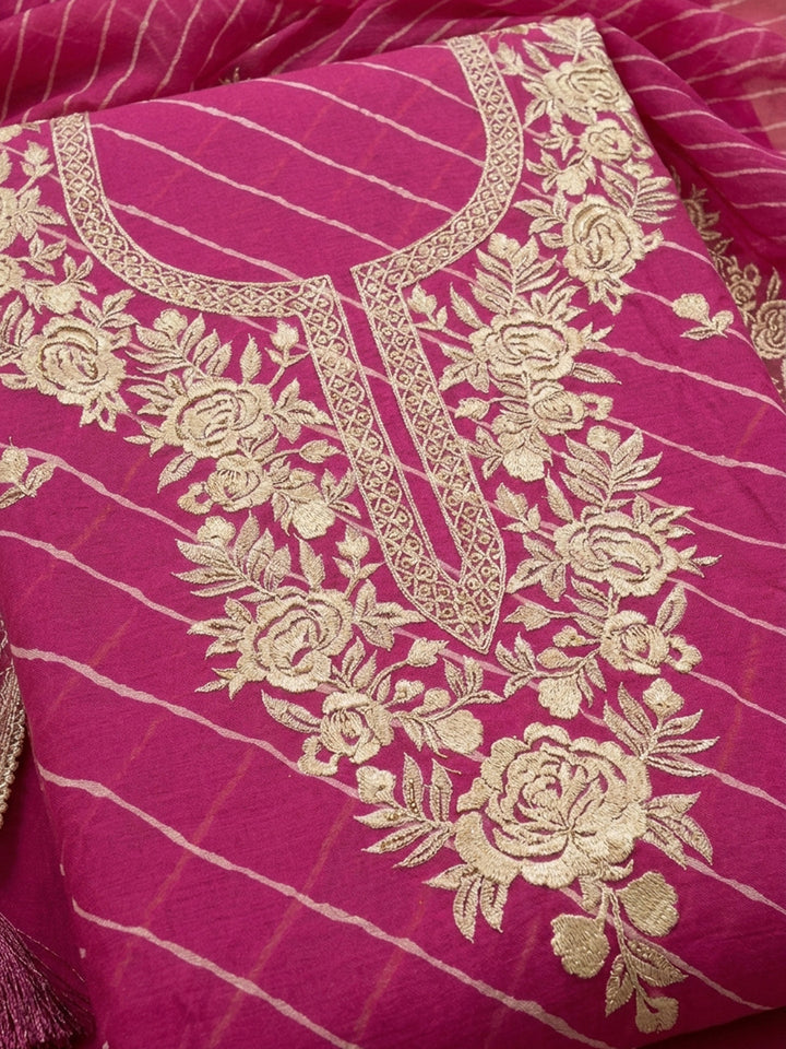 Rani  Chanderi Unstitched Dress Material