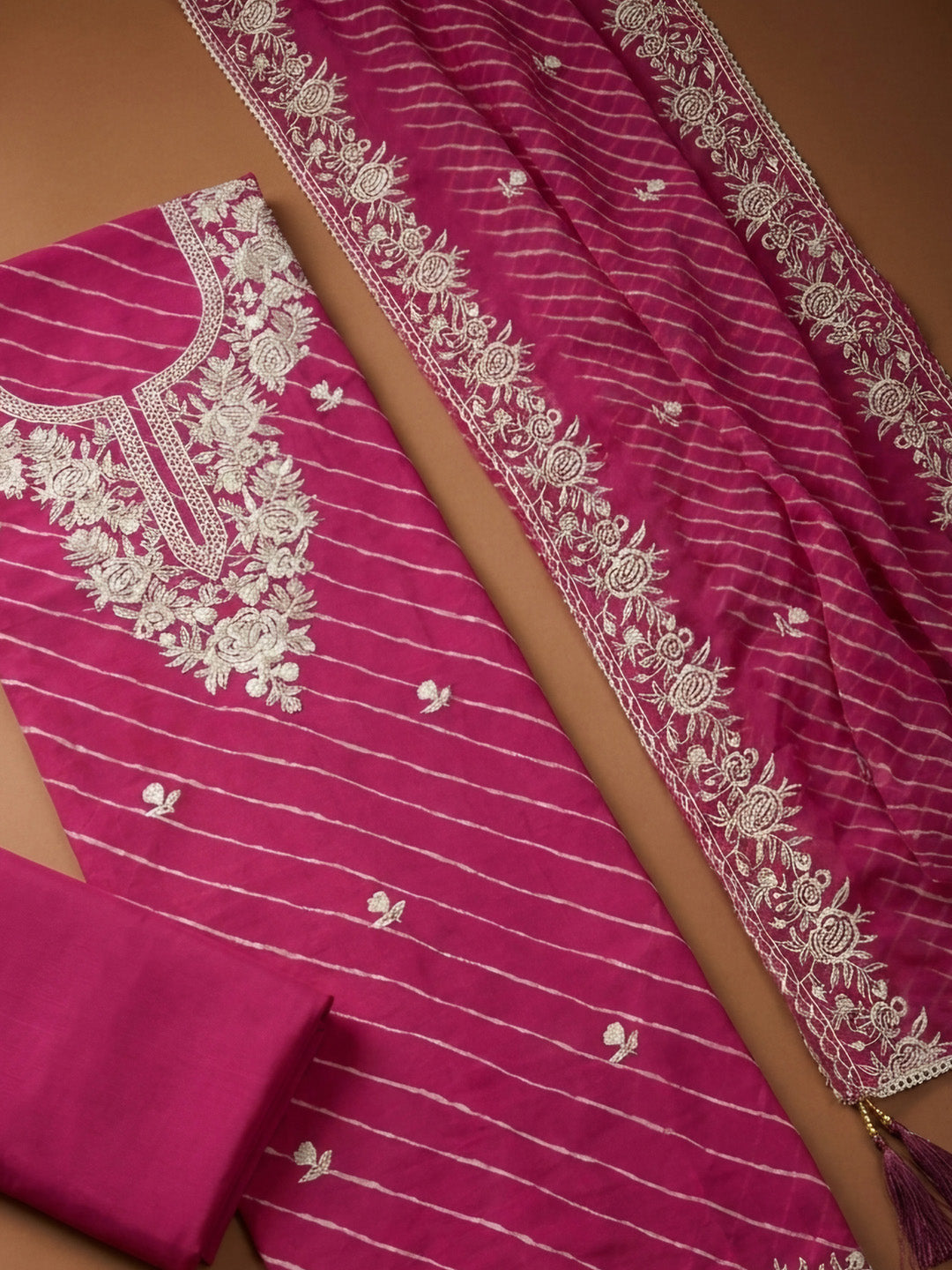 Rani  Chanderi Unstitched Dress Material