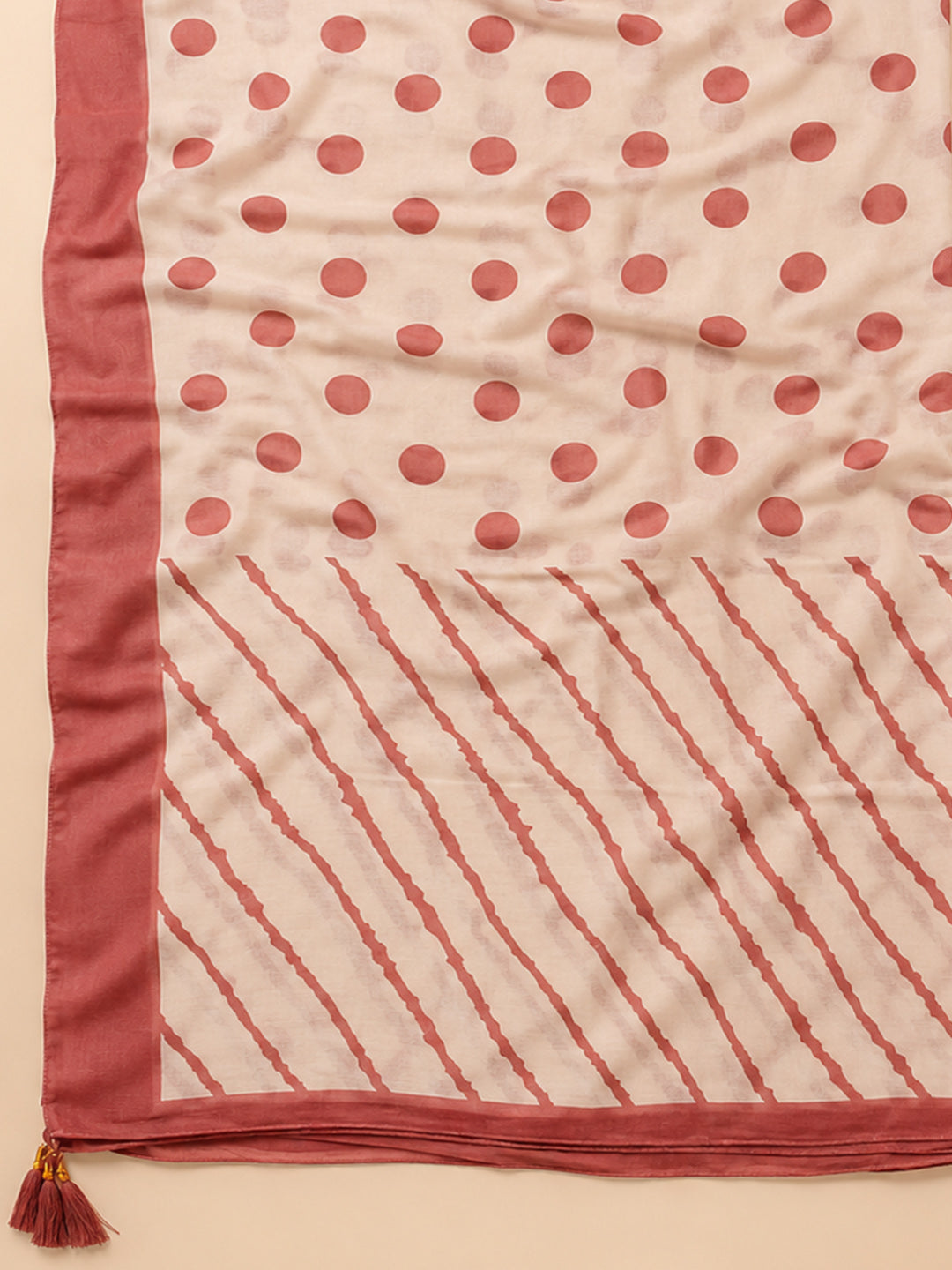 Rust  Chanderi Unstitched Dress Material