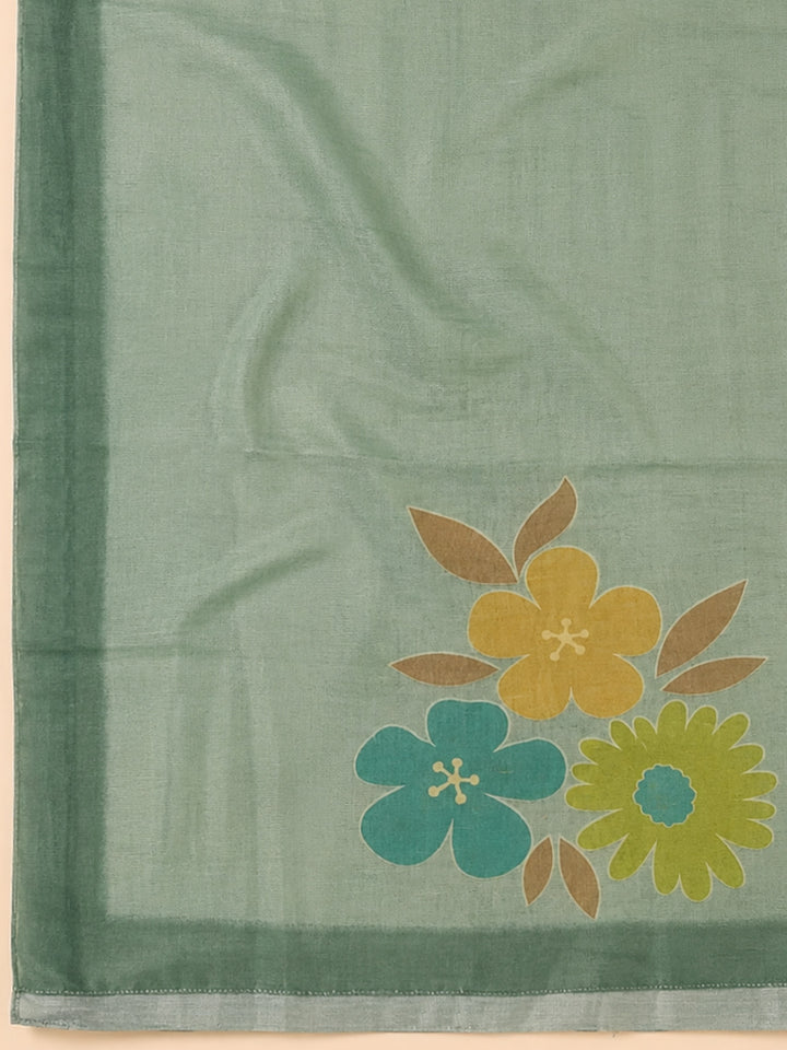 Aqua Green  Chanderi Unstitched Dress Material
