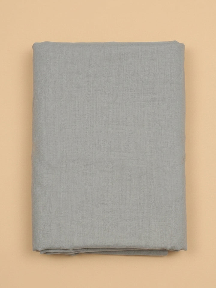 Grey  Chanderi Unstitched Dress Material