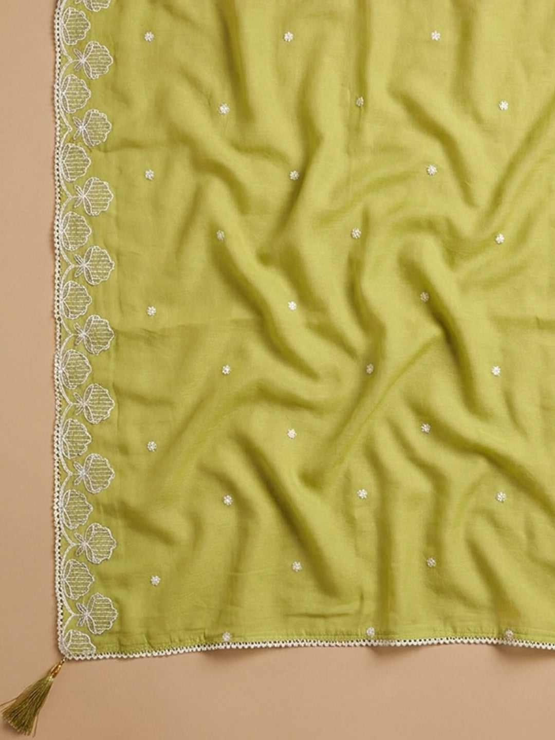 Lemon  Chanderi Unstitched Dress Material