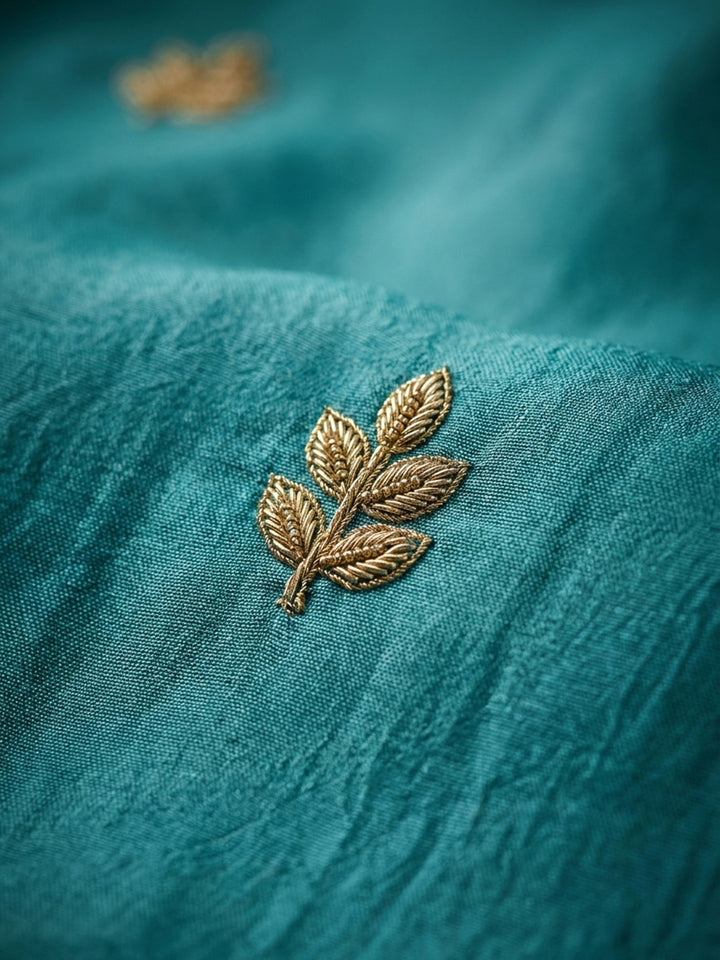 Firozee Embroidery Chanderi Unstitched Dress Material