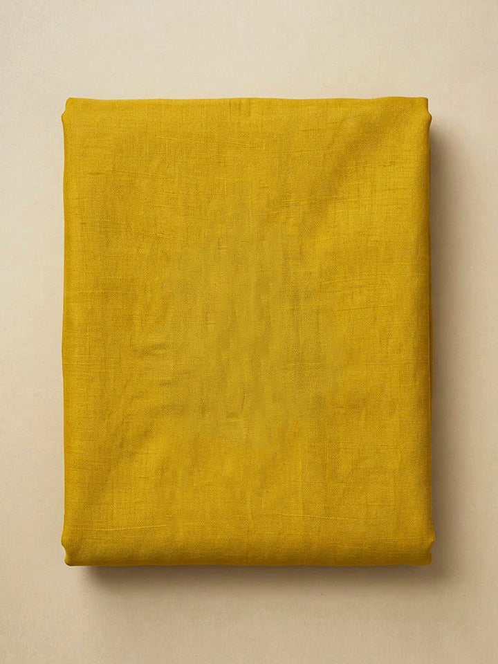 Mustard Chanderi Embroidered Unstitched Dress Material
