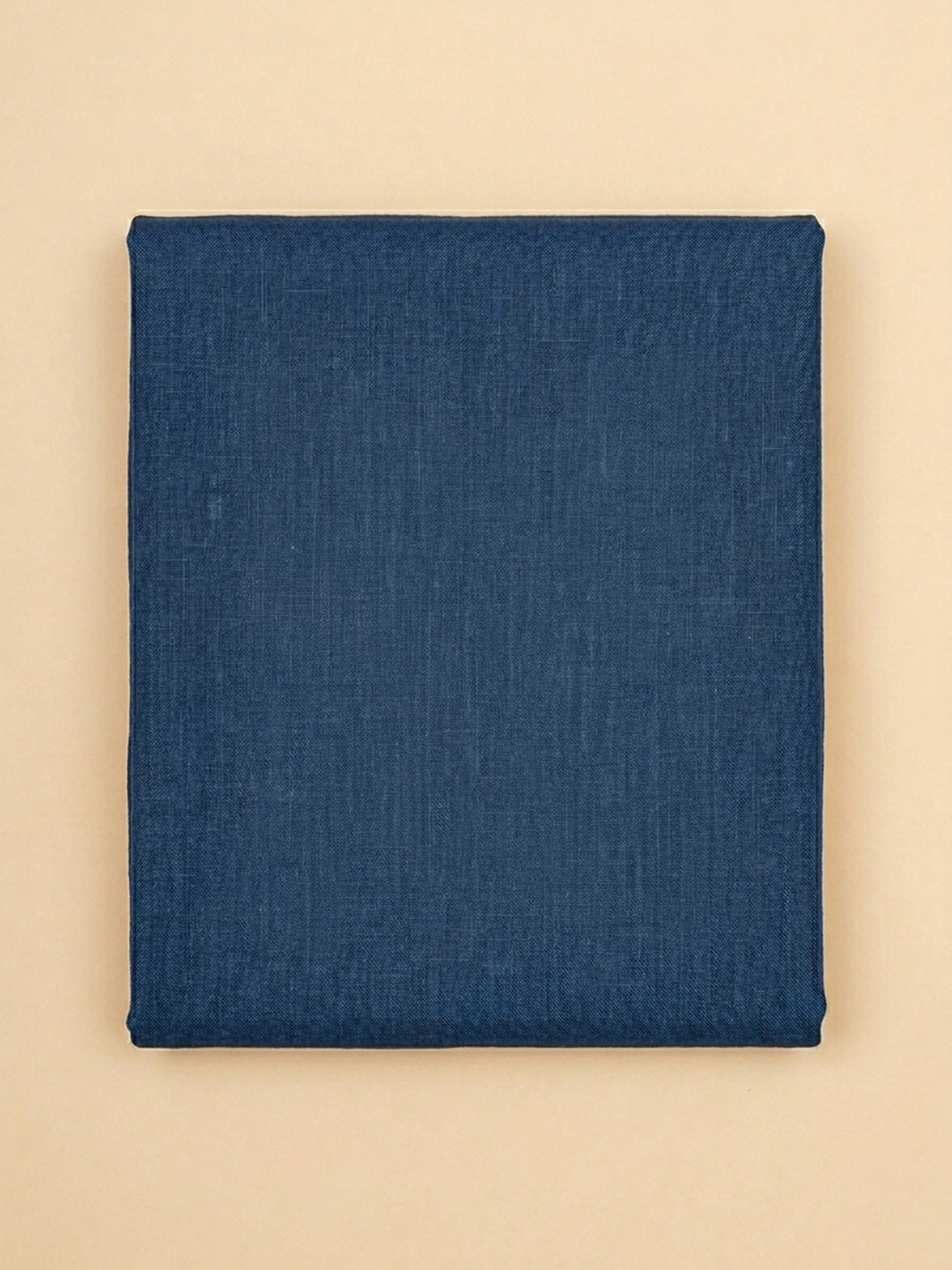 Indigo Printed Linen Blend Unstitched Suit &amp; Pant With Linen Dupatta