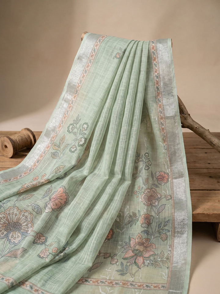 Embroidered Linen Unstitched Suit With Dupatta