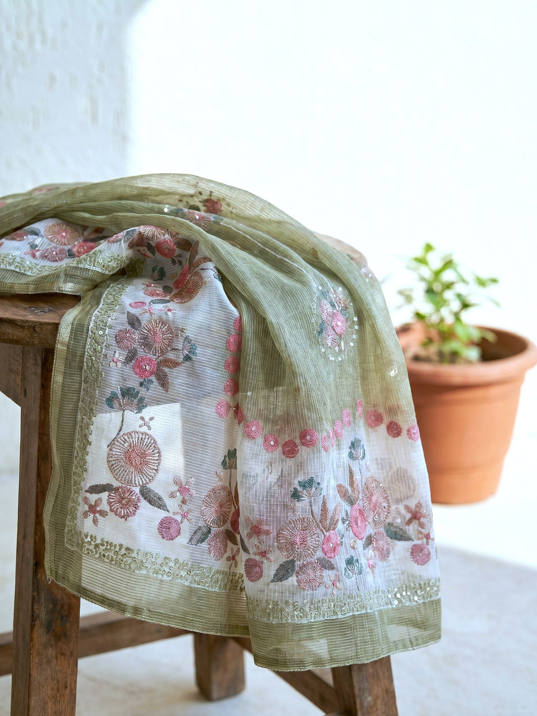 Printed Cotton Blend Unstitched Suit With Dupatta