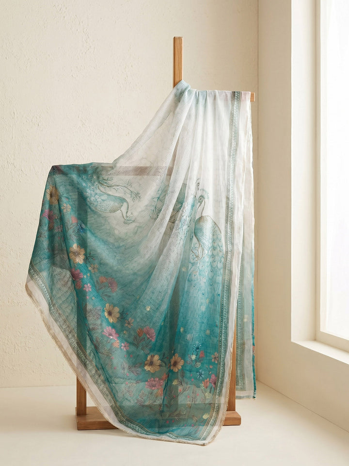 Neck Embroidered Linen Unstitched Suit With Dupatta