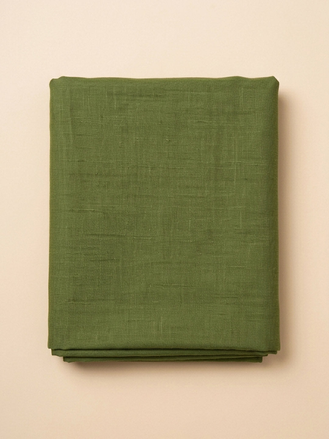 Green Printed Linen Blend Unstitched Suit &amp; Pant With Linen Dupatta